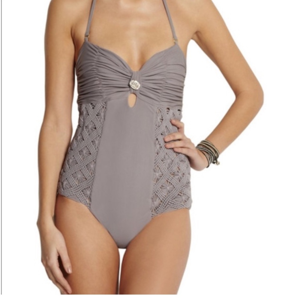 Tori Praver Wavecrest macrame swimsuit. NWOT. Retail 150